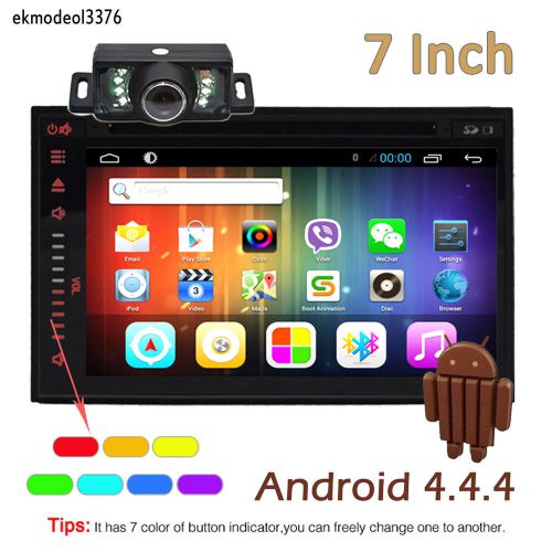 7'' gps navi hd double 2din car stereo dvd player bt ipod mp3 android4.4+camera