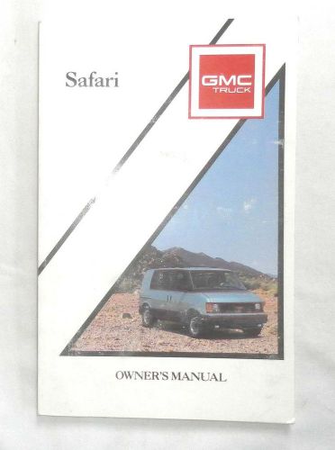 1990 gmc safari van    owners manual