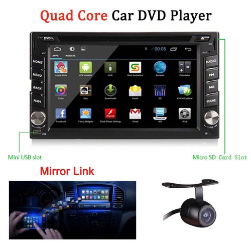 6.2" quad core android 4.4 gps car cd dvd player radio 3g wifi mirrorlink+camera