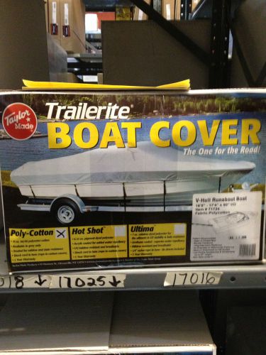Taylor made v hull runabout boat cover, 16'-17'l, 90" beam, i/o, gray poly
