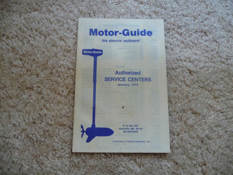 1978 Motor Guide Trolling Motor Owner's Manual, Parts List, Warranty Card. *NR*, US $2.25, image 3