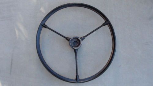 Vintage volkswagen 3 spoke steering wheel in black - oval beetle, original vw