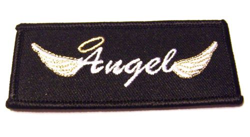 #0099 christian motorcycle vest patch angel with wings &amp; halo