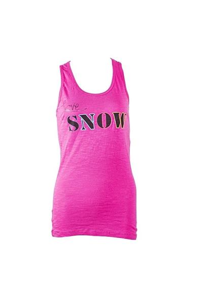 Divas snow gear ladies love snow tank top - pink (xl / x-large)