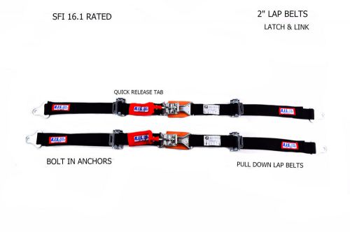 Rjs racing sfi 16.1 pair latch &amp; link 2&#034; lap belts black 30295 15000101
