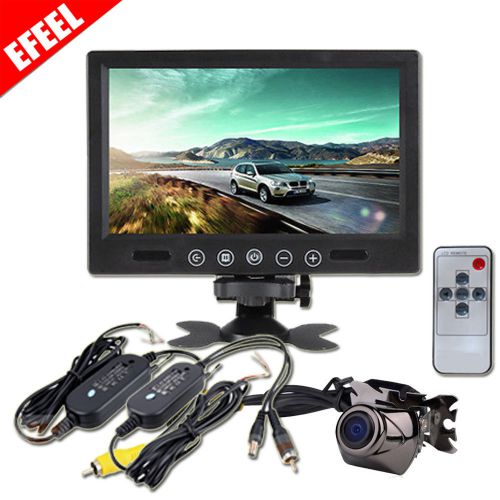 Touch button 9 inch car rear view monitor headrest wireless backup camera 2.4ghz