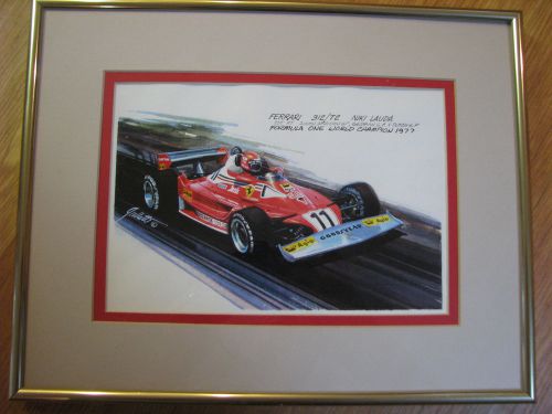 Ferrari 312/t2 niki lauda f-1 world champ '77~original watercolor by ed gullett