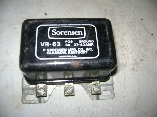 Vintage sorensen vr-63 6v 37-43amp regulatror pos ground nos jeep willys ford