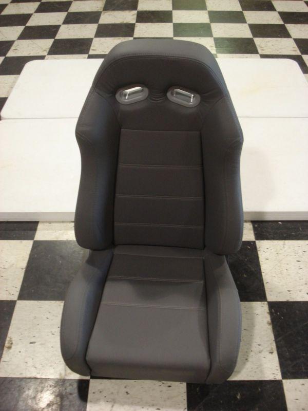 Racing seat  gray, vinyl, reclines  car truck jeep vw or ??  4x4, rat rod