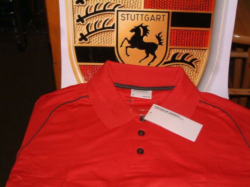 Porsche design driver's selection red polo golf shirt usa size s, euro m nib