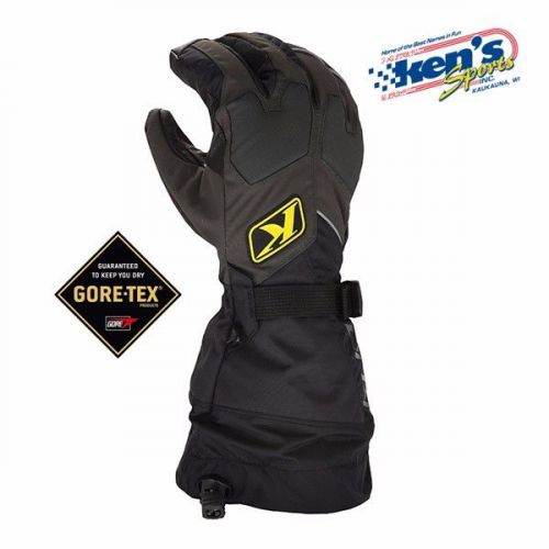 Klim black fusion gore-tex winter snowmobile gloves (non-current), 3087-000-000