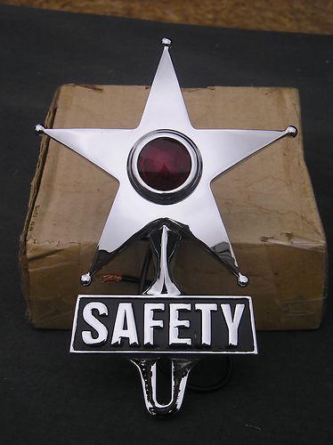 New red jewel vintage style safety star license plate topper that lights up !