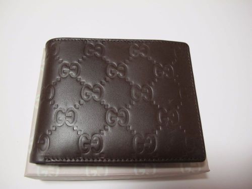 Men gucci brown leather wallet