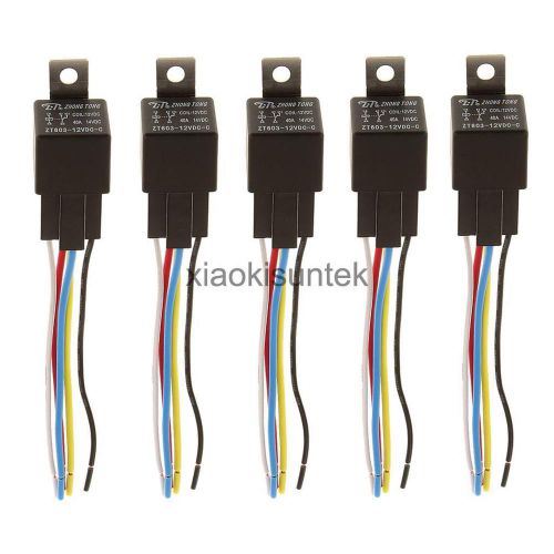 5x12v 40a car automotive heavy duty relay 5pin fuse fused on/off spst plug