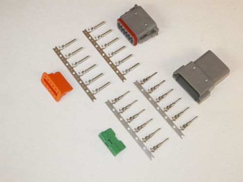 12x gray deutch dt series connector set 14-16-18 ga stamped nickel terminals