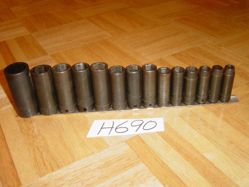 Snap on tools 14 piece 3/8 drive deep metric impact socket set 
