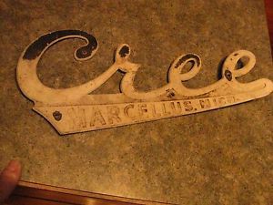 Cree coaches marcellus mich. original nameplate script