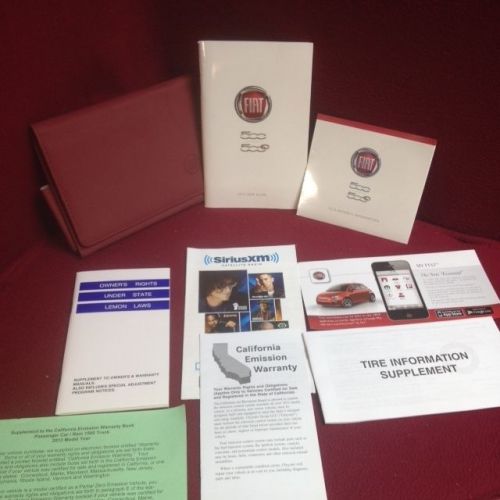 2013 fiat 500 500c owners manual with supplements and case