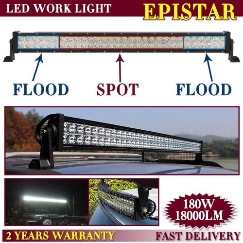 180w curved led work light bar flood spot lamp truck suv boat offroad
