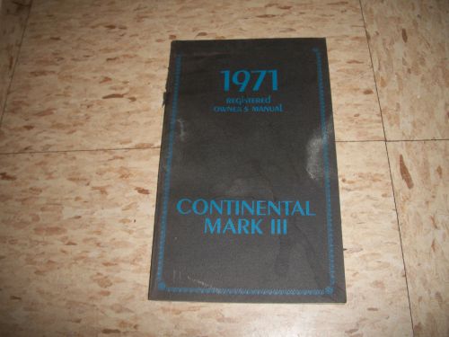 1971 lincoln continental mark 3 owners manual original from the car iii