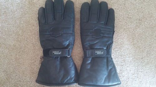 Mens harley davidson black leather winter motorcycle gloves size xxl