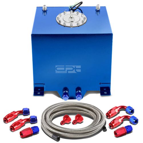 5 gallon/18.8l blue aluminum fuel cell gas tank+level sender+steel oil feed kit