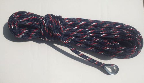 1/2&#034; x 150 &#039;anchor line navy red whte double braid nylon dock rope made in  usa