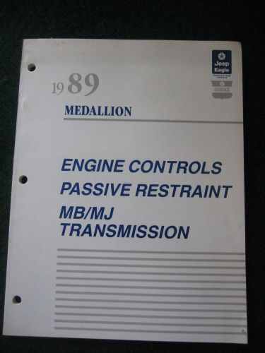 1989 eagle medallion engine control passive restraint mb mj trans service manual