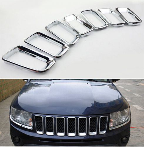 For jeep compass 2011-2016 chrome front grille grill insert  trim cover