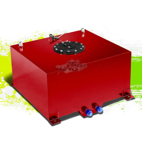 10 gallon lightweight racing red aluminum gas fuel cell tank+ sender 17x17x9"