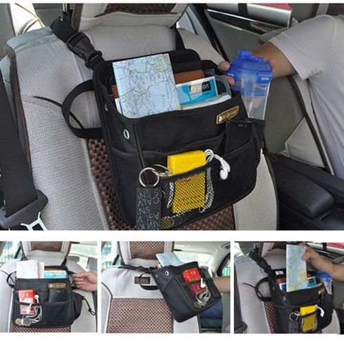 Universal kid tidy car back seat hanging multi pocket travel storage organizer e