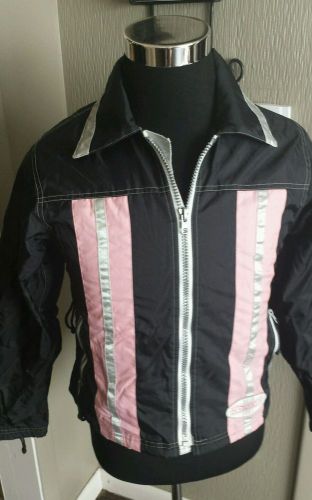 Drift racing women&#039;s motorcycle snowmobile jacket coat - pink black small