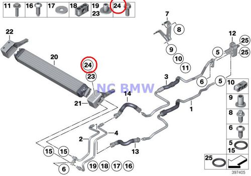 2 x bmw genuine engine cylinder oil cooler hex bolt with washer m7x30-z2 e65 f01