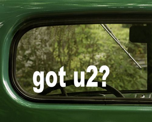 U2 decal, band sticker, 2 for car, truck, laptops