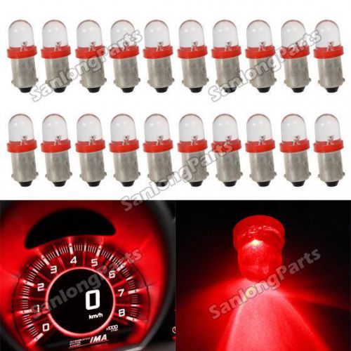 20pcs red ba9s led light bulb gauge cluster instrument panel glove box light 12v