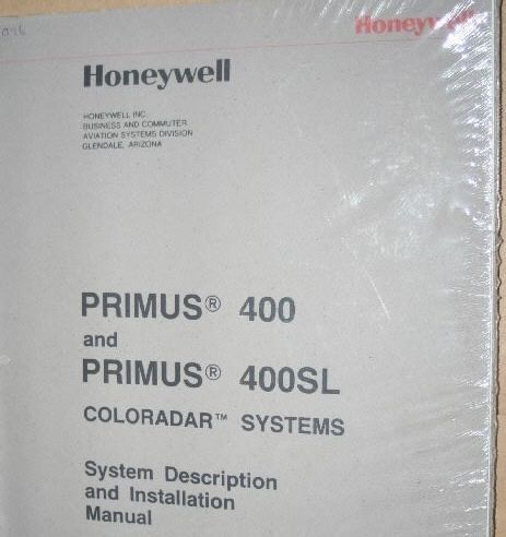 Honeywell primus 400/400sl coloradar system  install manual installation