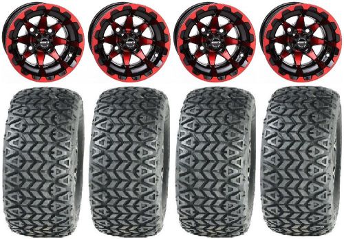 Sti hd6 red/black golf wheels 12" 23x10-12 all trail tires yamaha