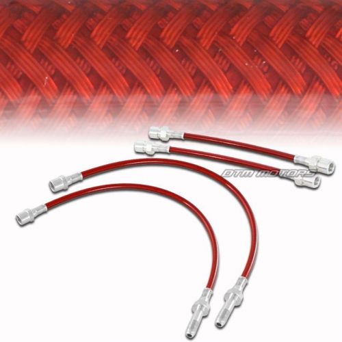 1993-1998 volkswagen jetta / golf front &amp; rear stainless steel brake lines red