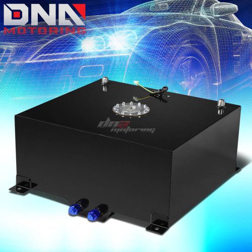 20 gallon/76l black aluminum racing/drift fuel/gas cell tank+cap+level sender