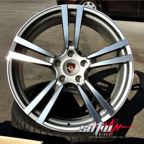 20&#034; porsche cayenne turbo gts vw touareg audi q7 gunmetal machined wheels