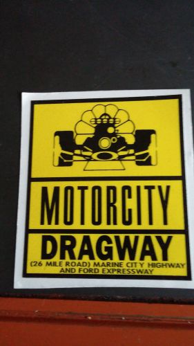 Motor city dragway vintage style decal/sticker