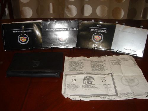2005 cadillac escalade /esv owner&#039;s manual with oem leather case