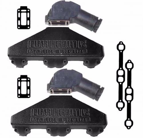 Ford chevy marine pcm  exhaust manifold and 3-1/2" riser kit with gaskets