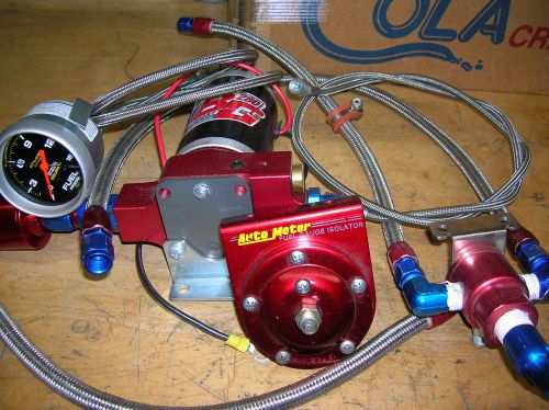 Barry grant 280 fuel pump with fuel gauge isolator and fuel pressure gauge