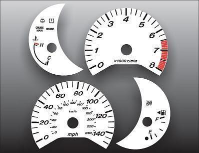 2003-2006 mazda 6 instrument cluster white face gauges 03-06