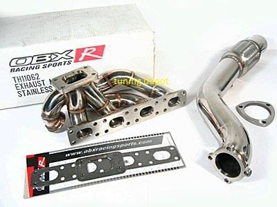 Obx ss304 turbo header+downpipe bmw e36 318i/is/ti m42 m44 4-cyl