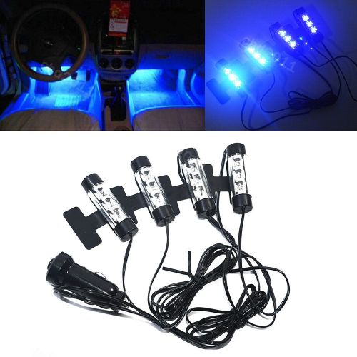 Bright 4x 3 led car charge 12v glow interior  4in1 atmosphere light