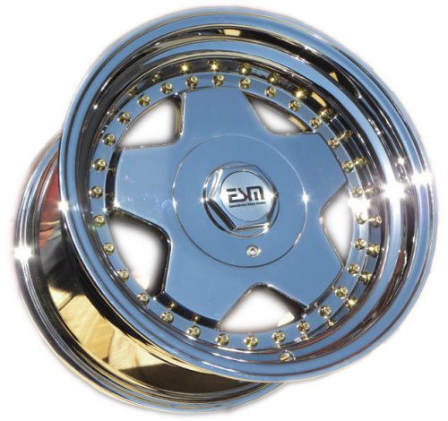 16x8 16&#034; platinum chrome esm-009r 4x100 bmw e30 mazda miata honda acura