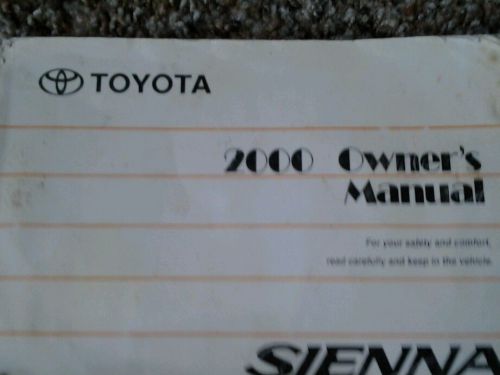2000 toyota sienna owners manual