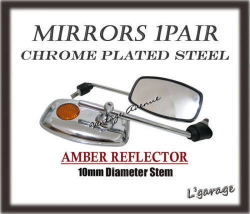[lg3657] yamaha rs100 rd125 rd200 rd250 rd350 rd400 mirror w/ reflector [y10/16]
